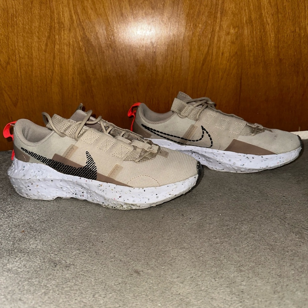 Nike Crater Impact Beige Sneakers with Black Swoosh